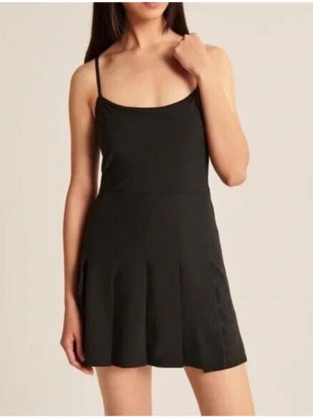 Abercrombie & Fitch Traveler Pleated Tennis Dress Black Active Mini M - Picture 5 of 12